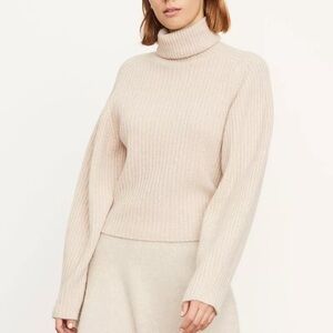 Vince Cashmere Open Back Turtleneck Sweater
